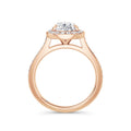 Sally 18k Rose Gold Pear Halo