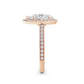 Sally 18k Rose Gold Pear Halo