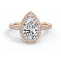 Sally 18k Rose Gold Pear Halo