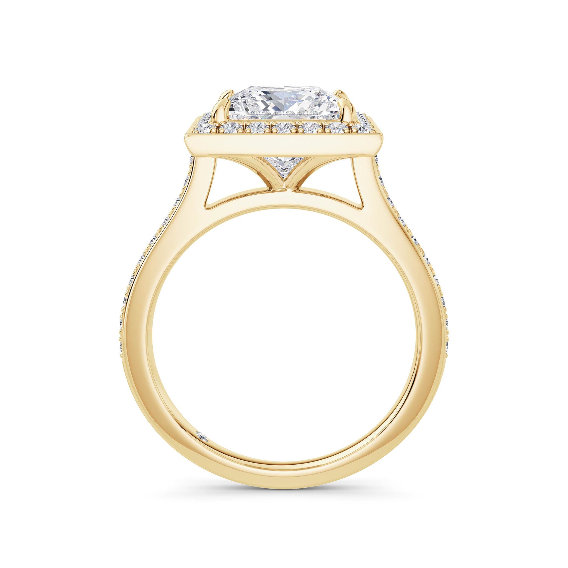 Sally 18k Yellow Gold Princess Halo