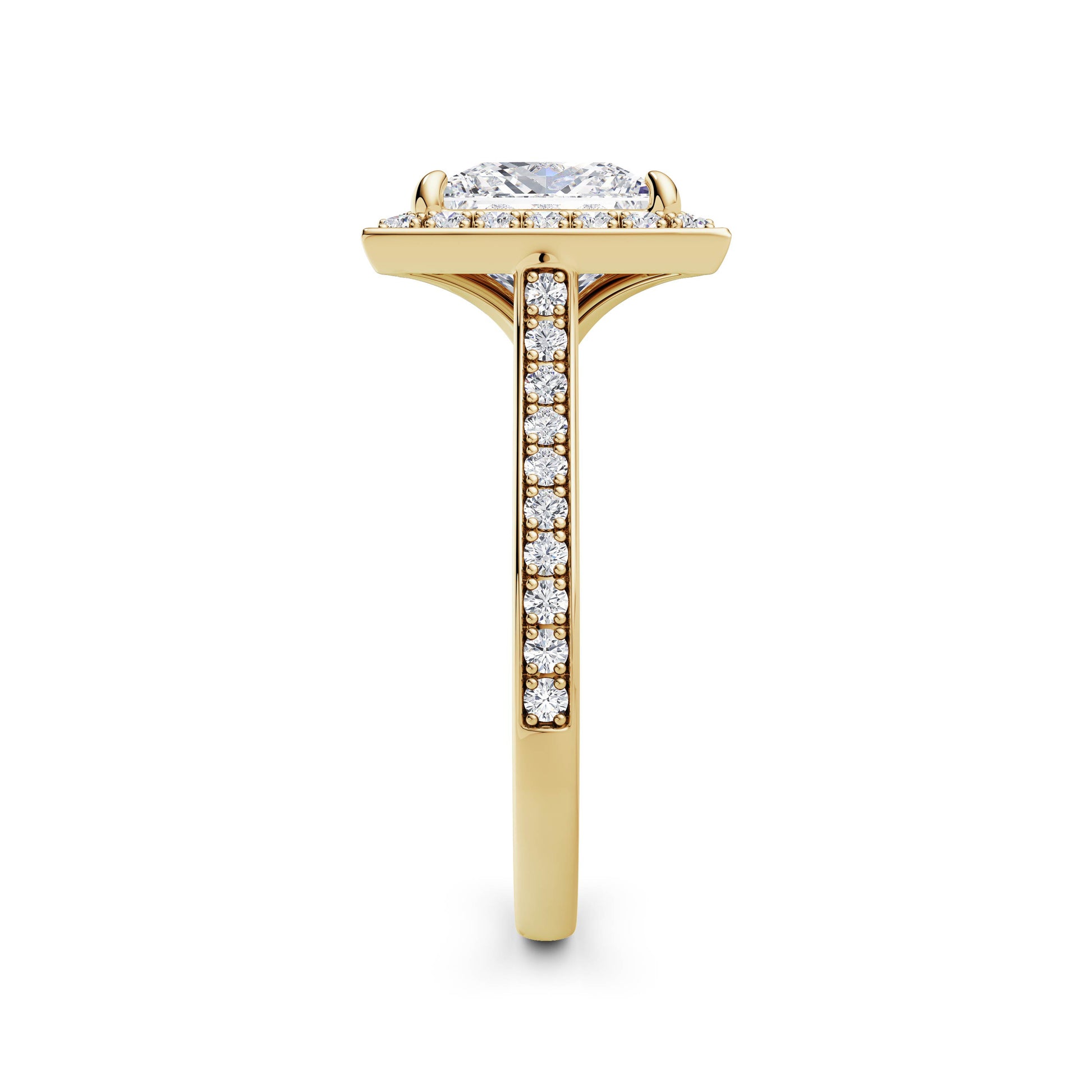 Sally 18k Yellow Gold Princess Halo