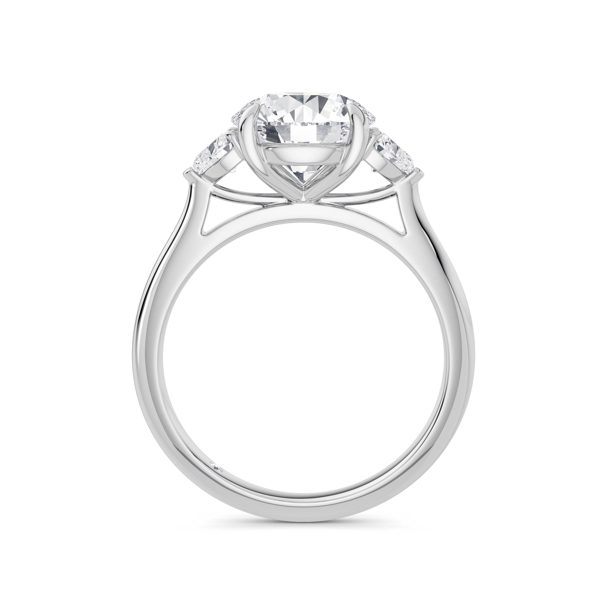 Sally 18k White Gold Round Trilogy
