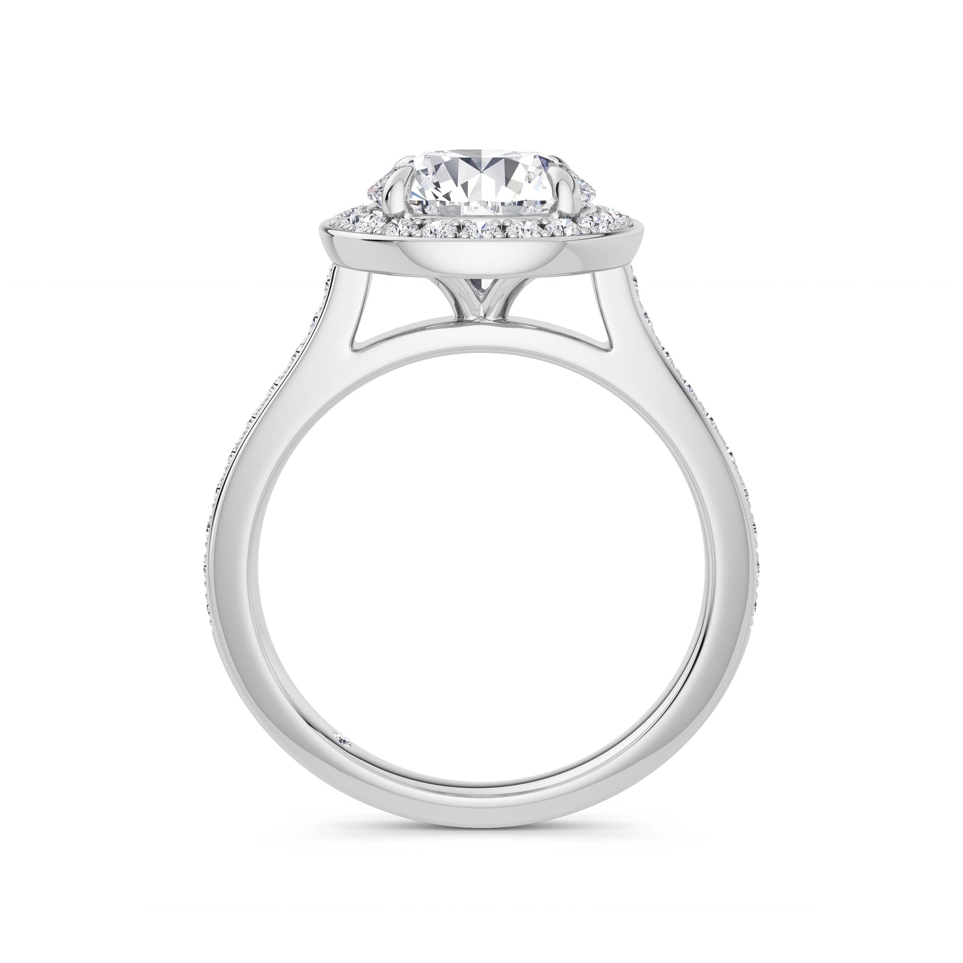 Sally Platinum Round Halo