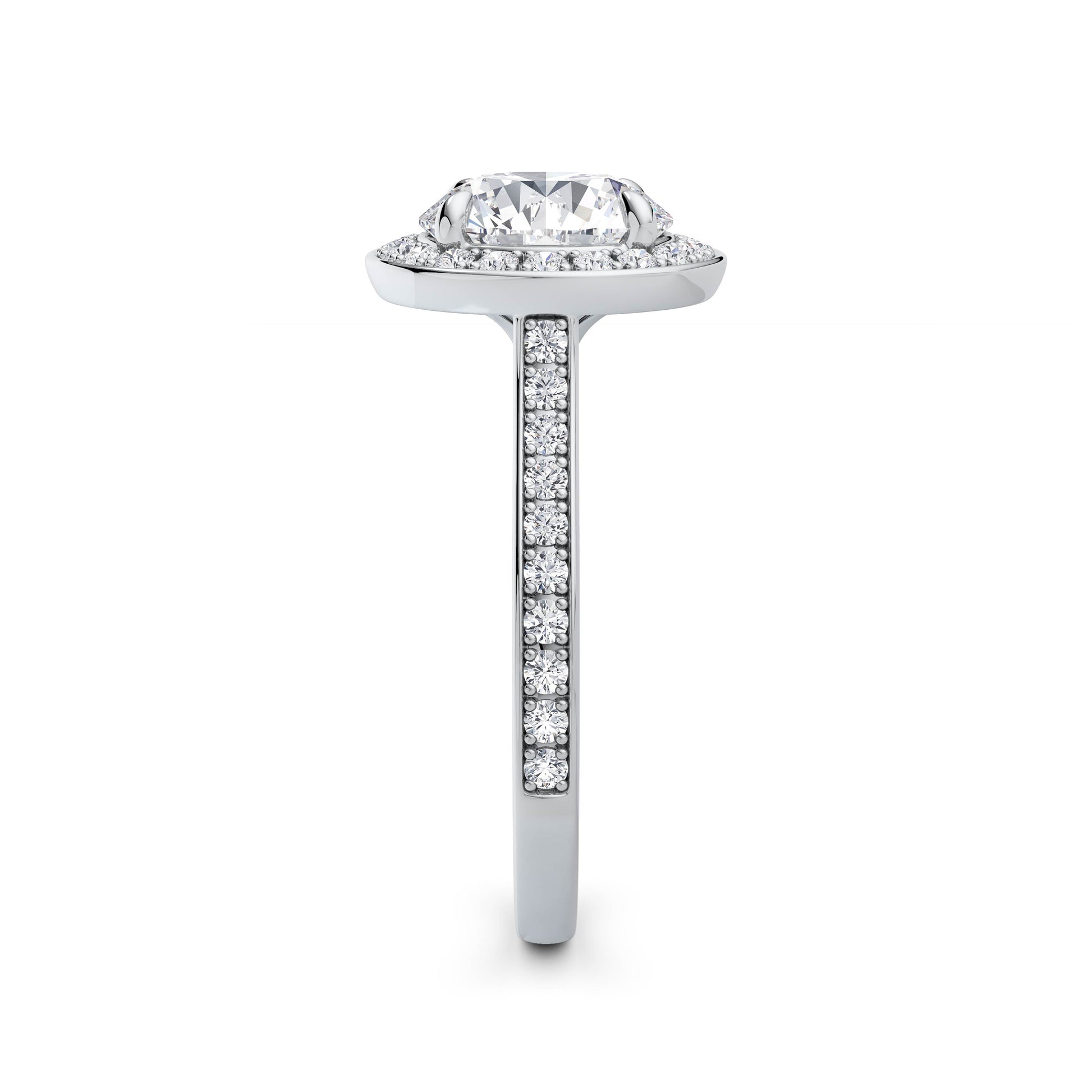 Sally Platinum Round Halo