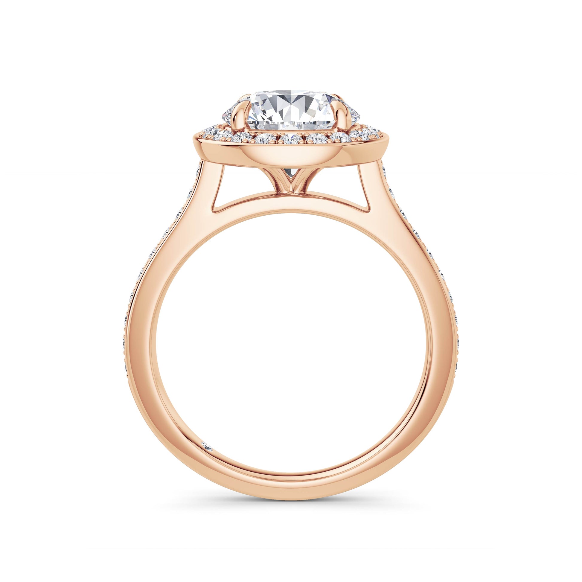 Sally 18k Rose Gold Round Halo