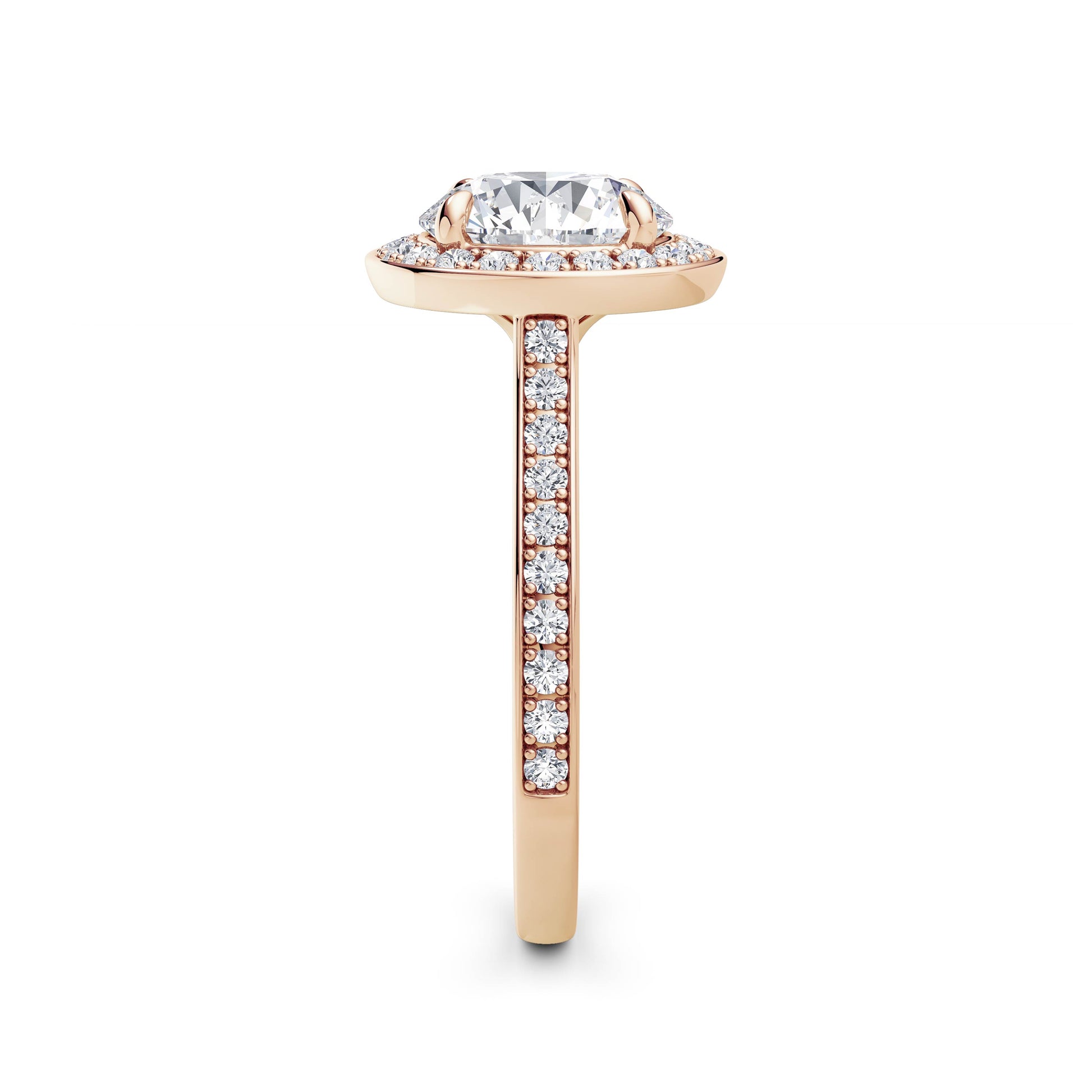 Sally 18k Rose Gold Round Halo