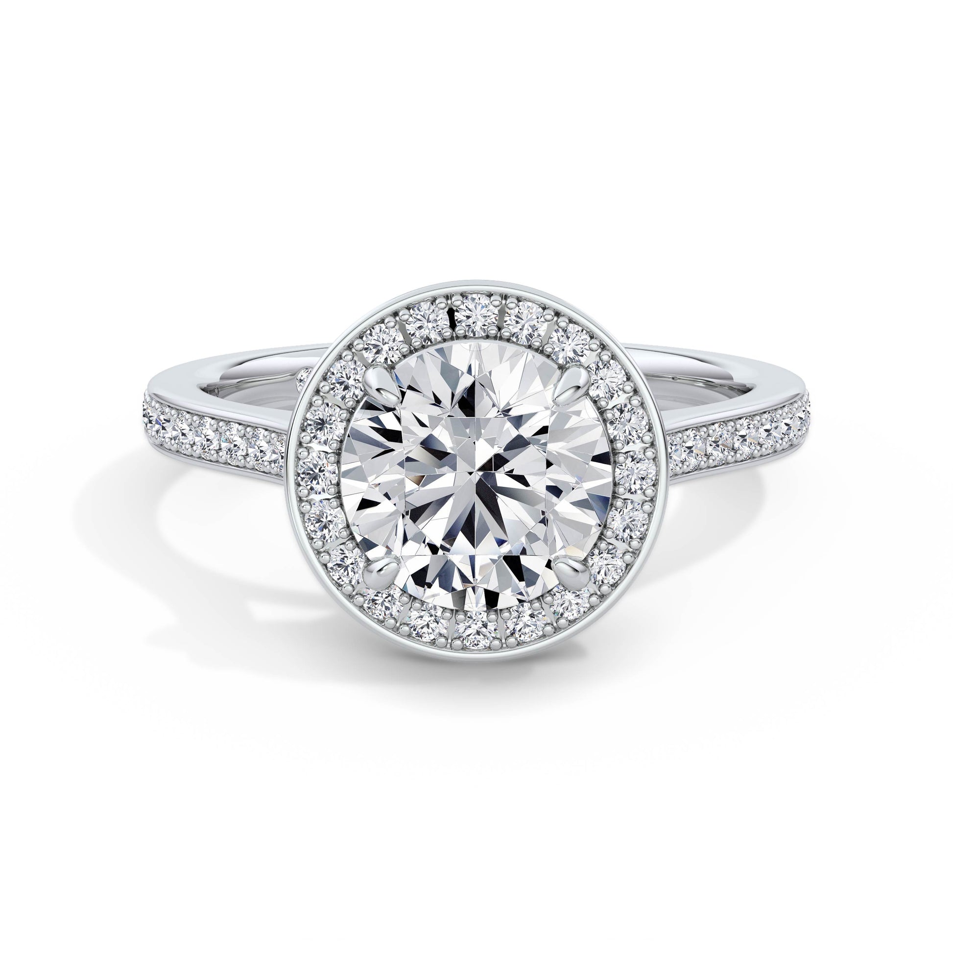 Sally 18k White Gold Round Halo