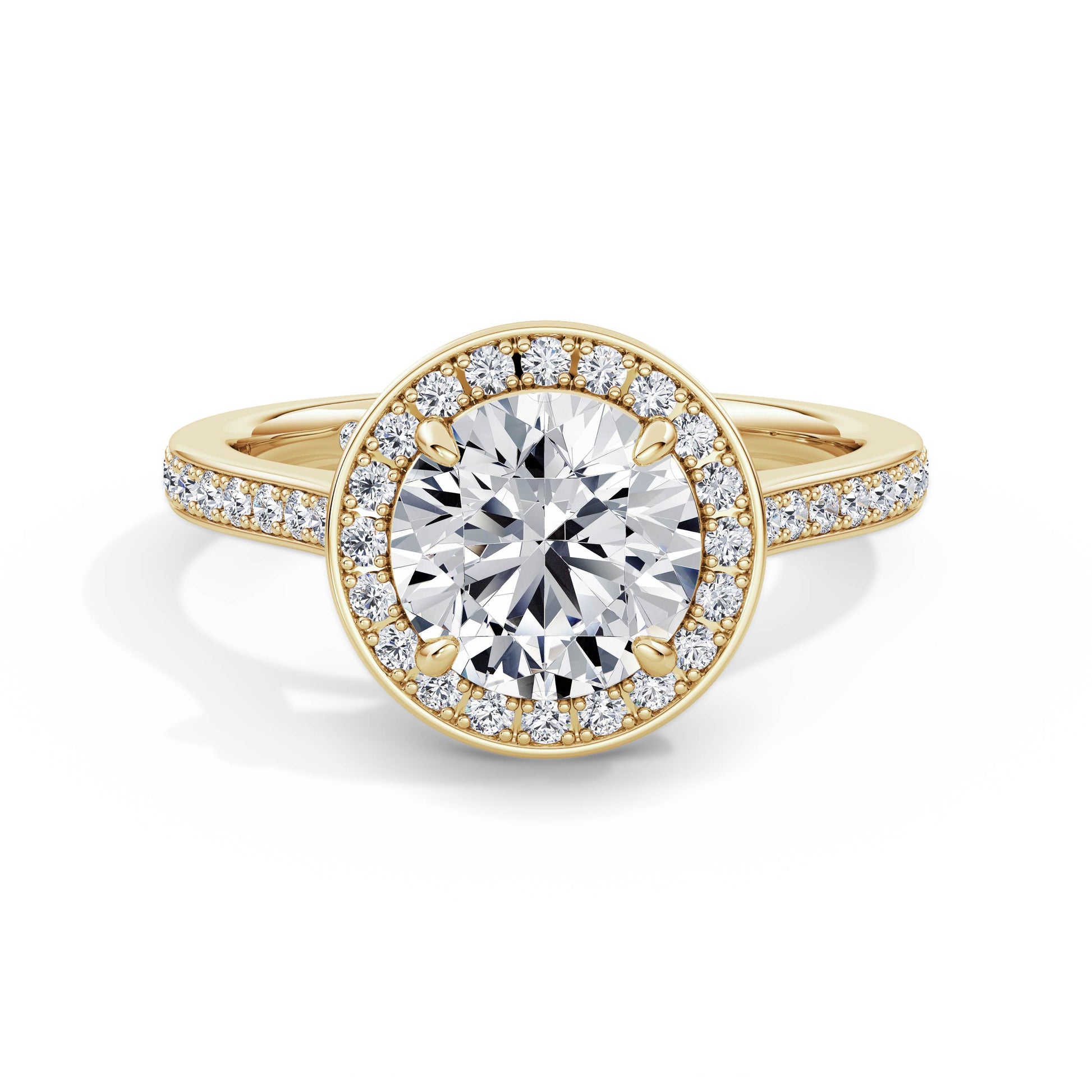 Sally 18k Yellow Gold Round Halo