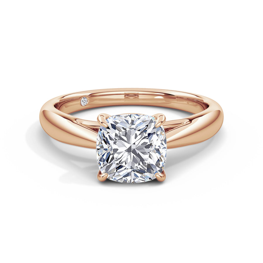 Sarah 18k Rose Gold Cushion Solitaire