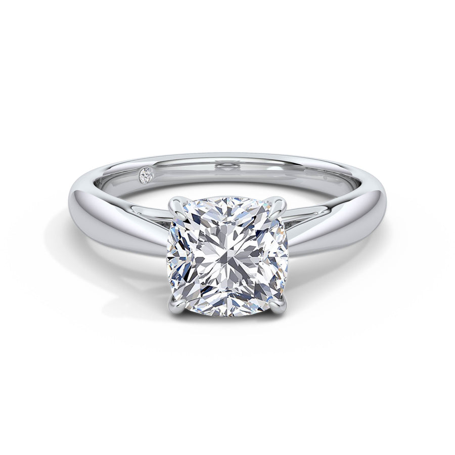 Sarah 18k White Gold Cushion Solitaire