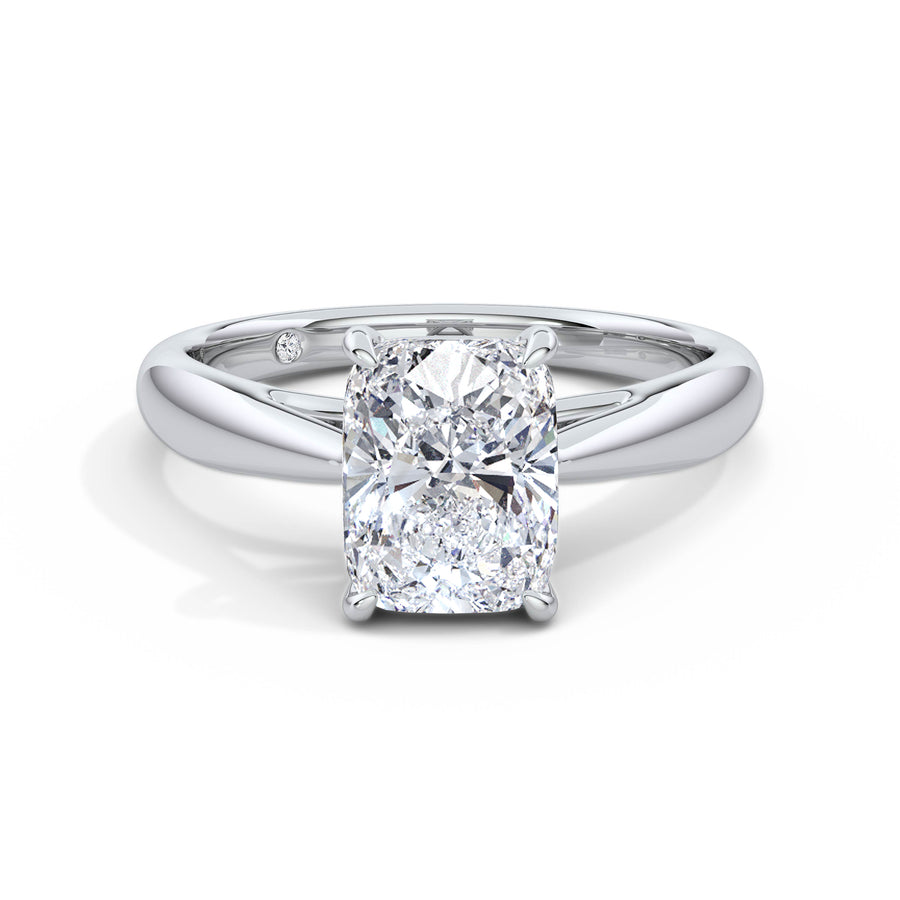 Sarah Platinum Elongated Cushion Solitaire