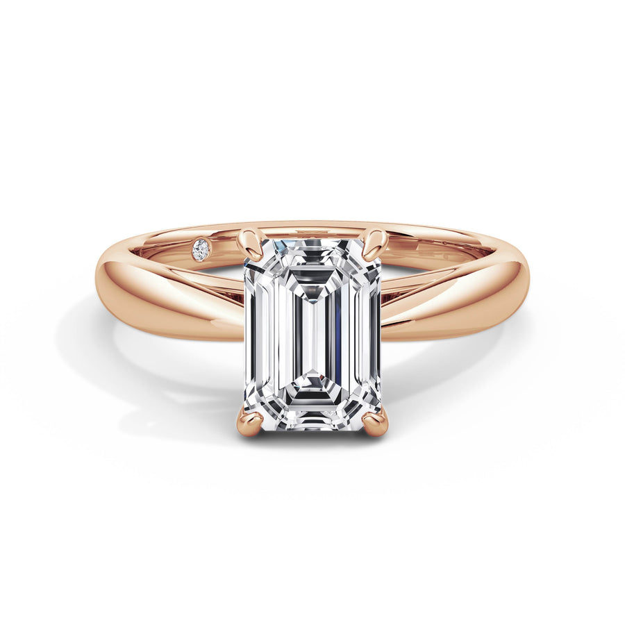 Sarah 18k Rose Gold Emerald Solitaire