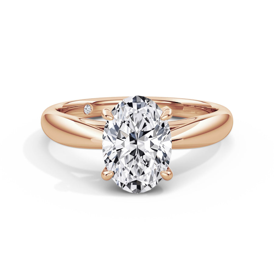 Sarah 18k Rose Gold Oval Solitaire