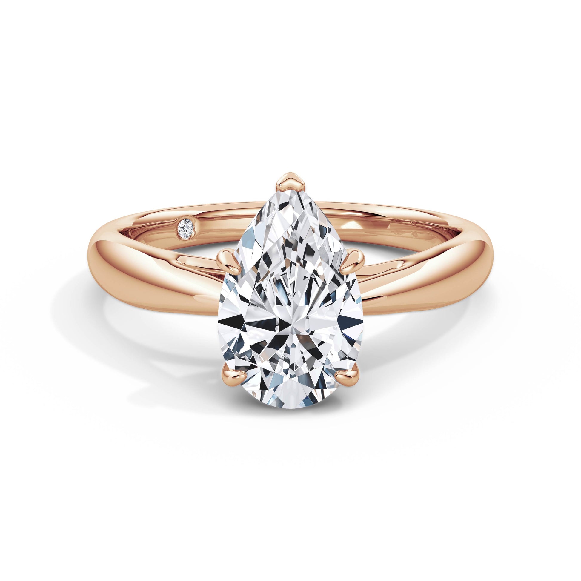 Sarah 18k Rose Gold Pear Solitaire