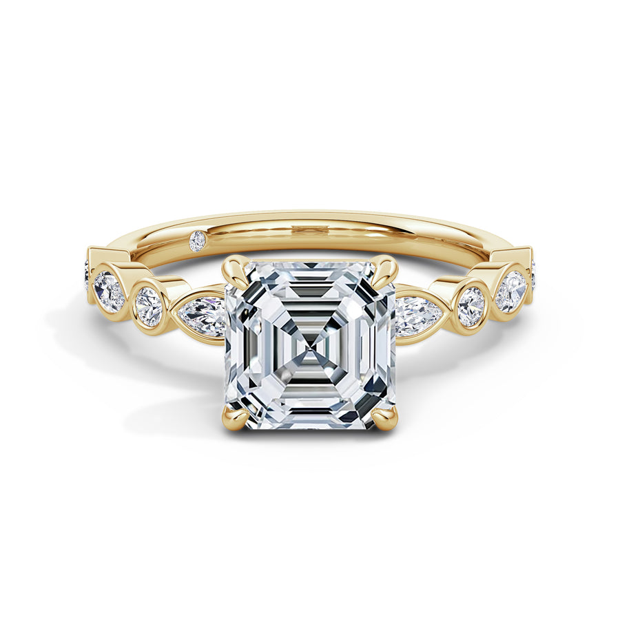 Sonia 18k Yellow Gold Asscher Diamond Band
