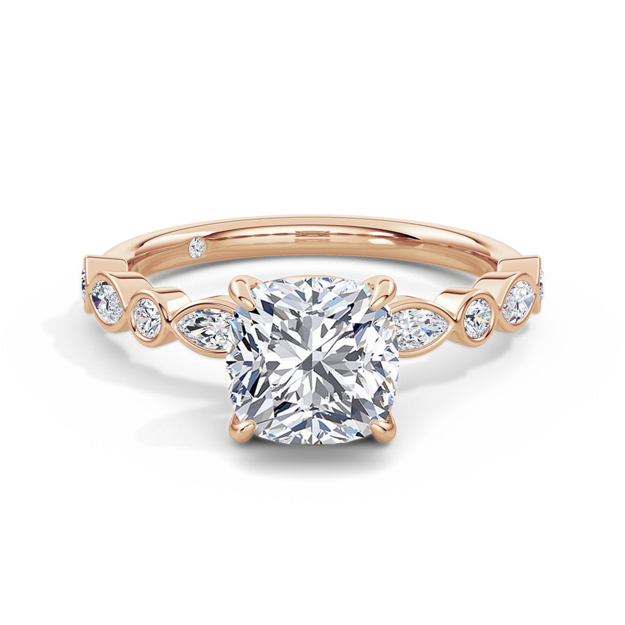 Sonia 18k Rose Gold Cushion Diamond Band