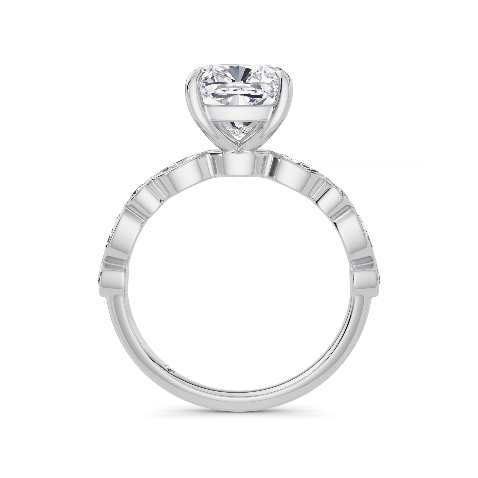 Sonia 18k White Gold Cushion Diamond Band