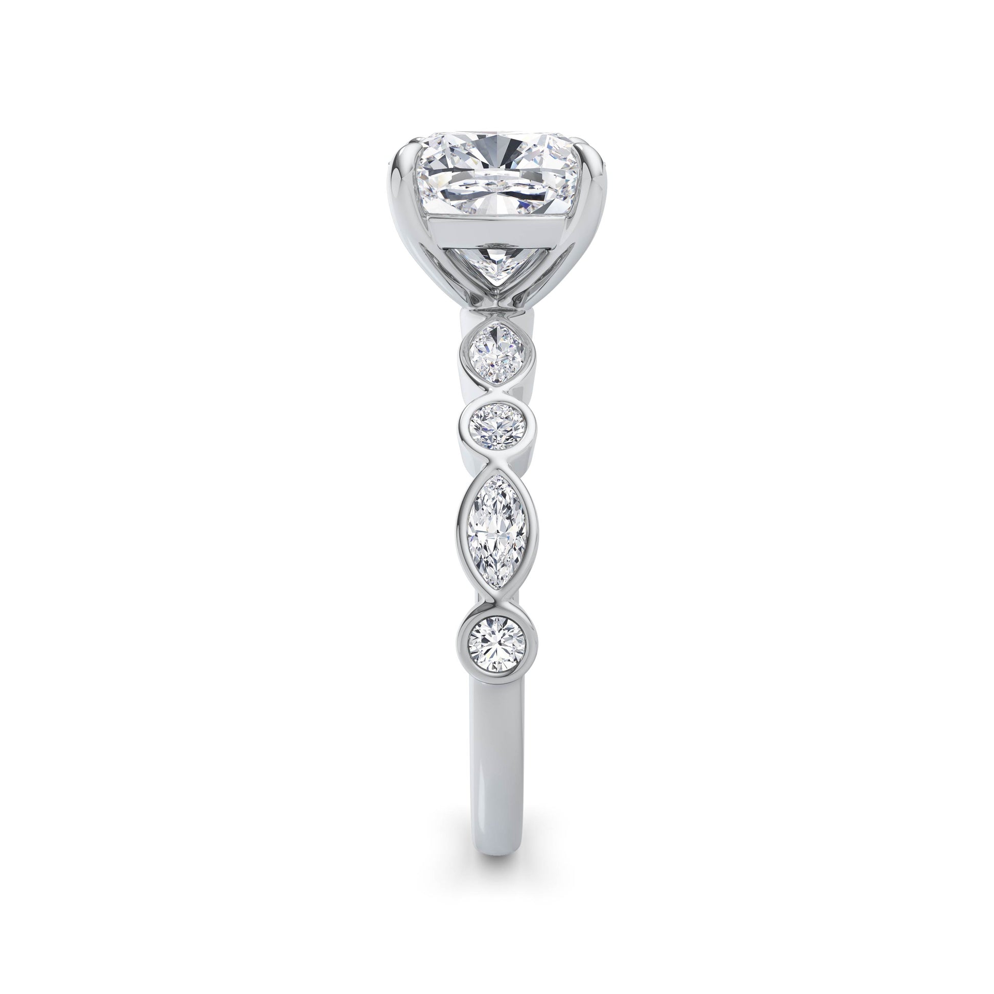 Sonia 18k White Gold Cushion Diamond Band
