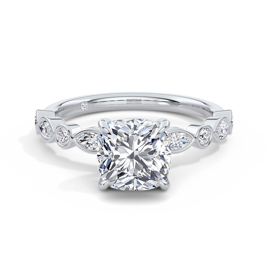 Sonia 18k White Gold Cushion Diamond Band