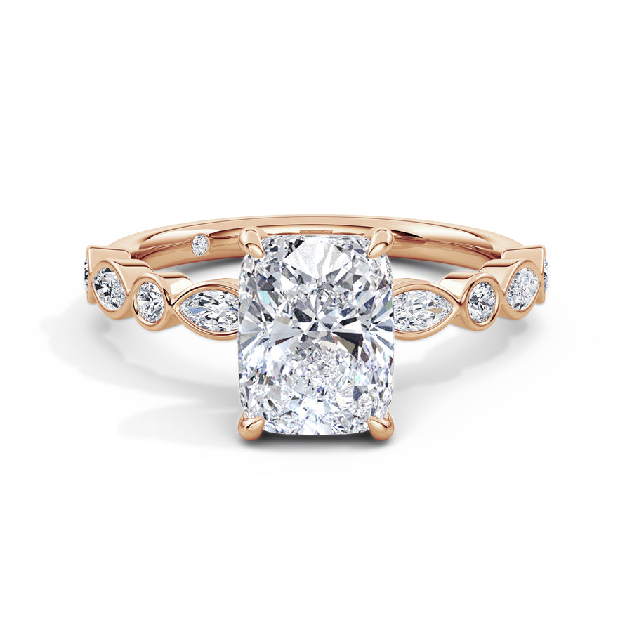 Sonia 18k Rose Gold Elongated Cushion Diamond Band