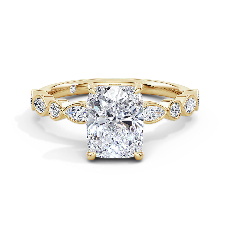 Sonia 18k Yellow Gold Elongated Cushion Diamond Band