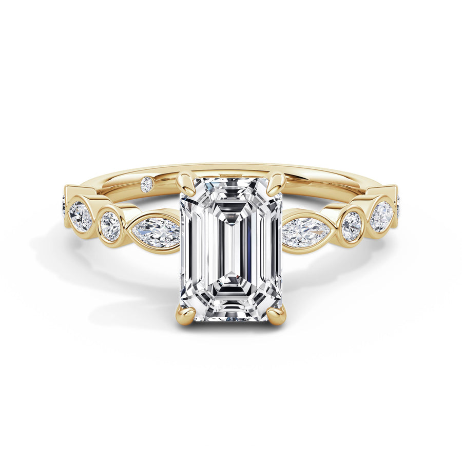 Sonia 18k Yellow Gold Emerald Diamond Band