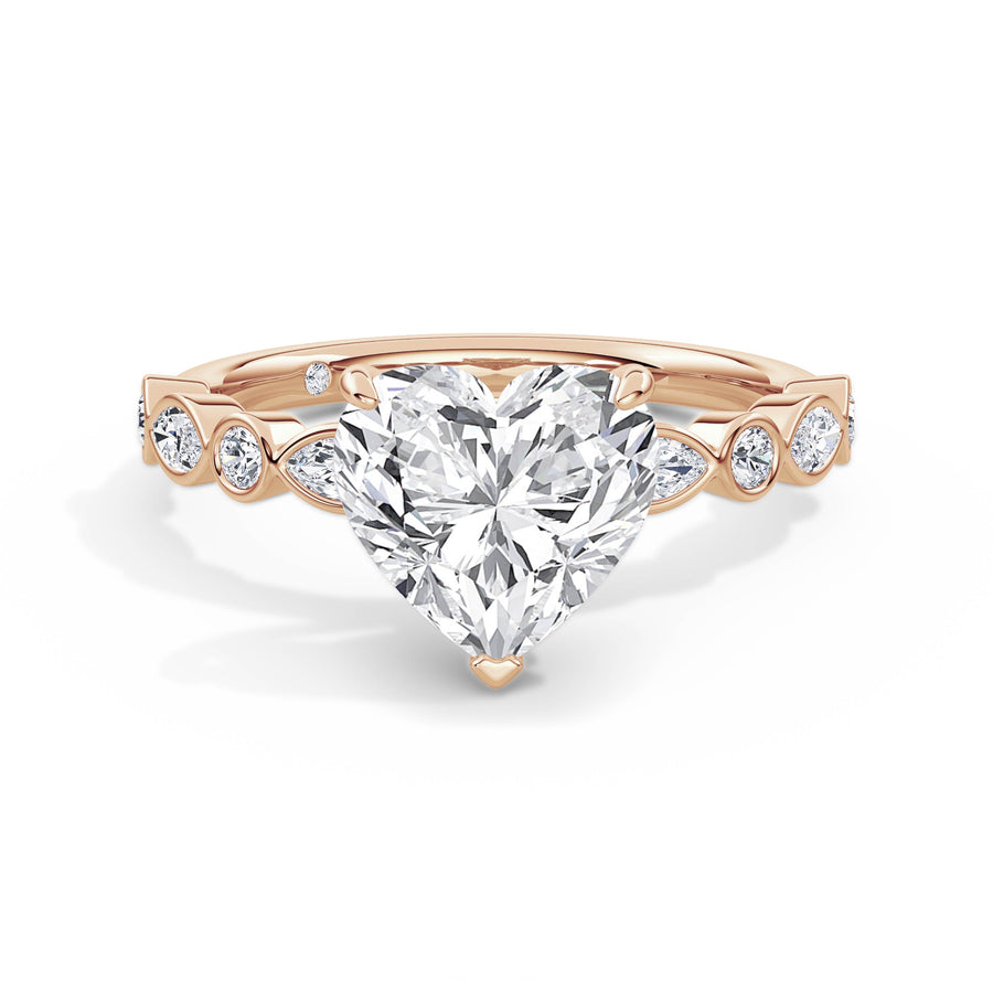 Sonia 18k Rose Gold Heart Diamond Band