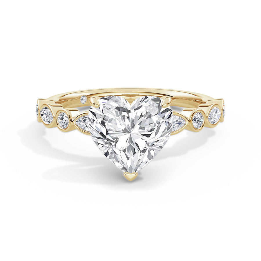 Sonia 18k Yellow Gold Heart Diamond Band