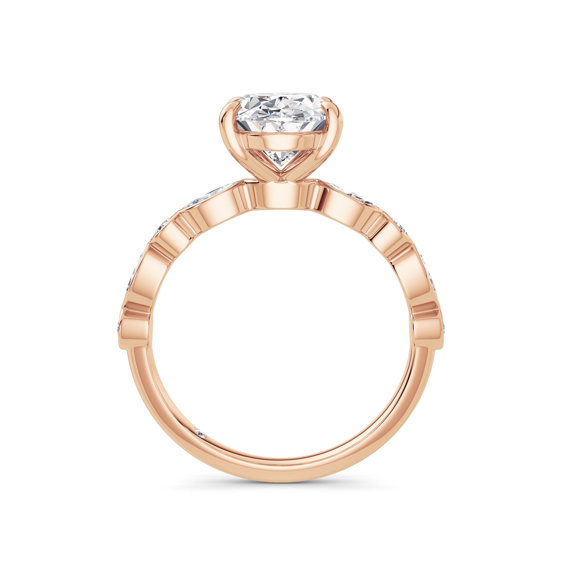 Sonia 18k Rose Gold Oval Diamond Band