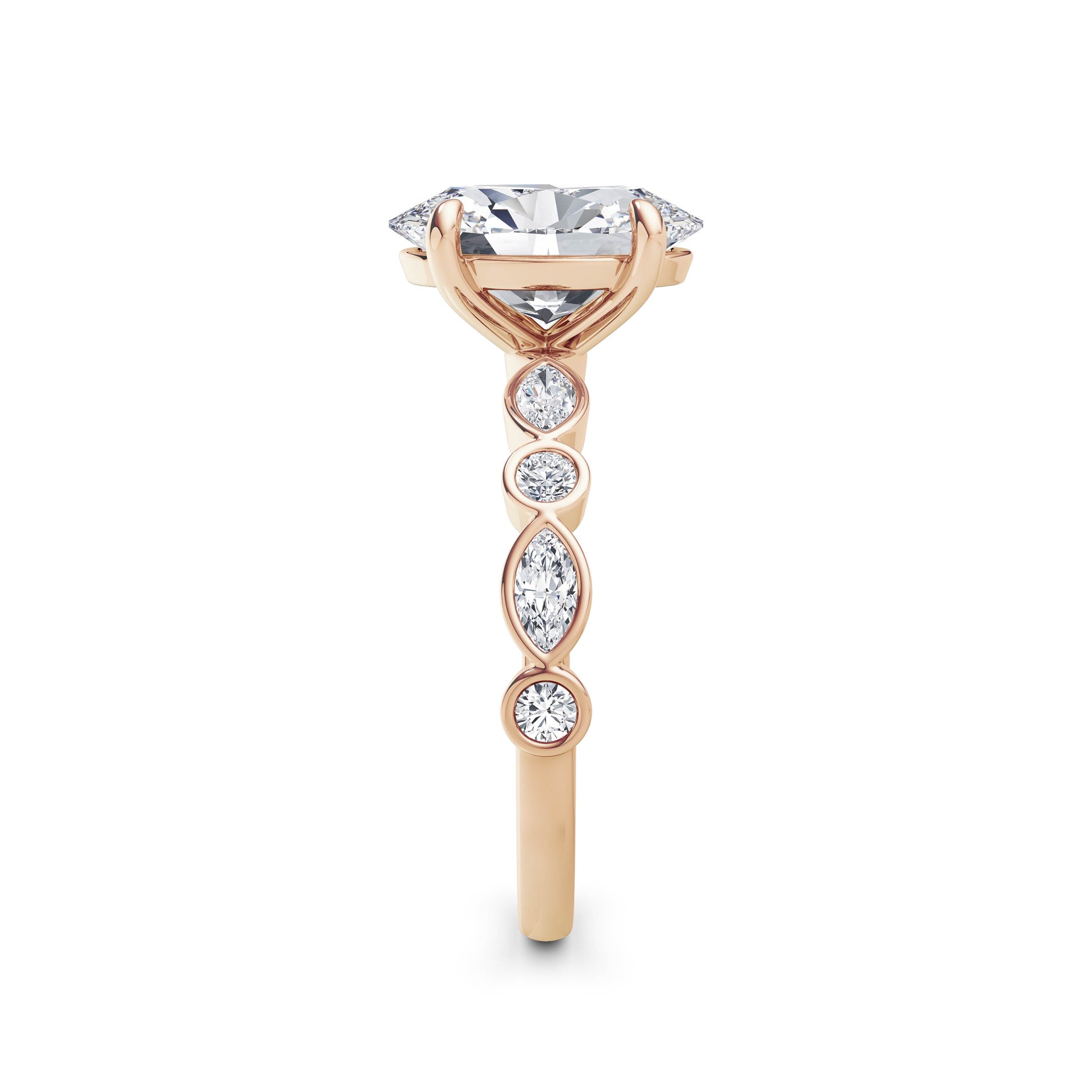 Sonia 18k Rose Gold Oval Diamond Band
