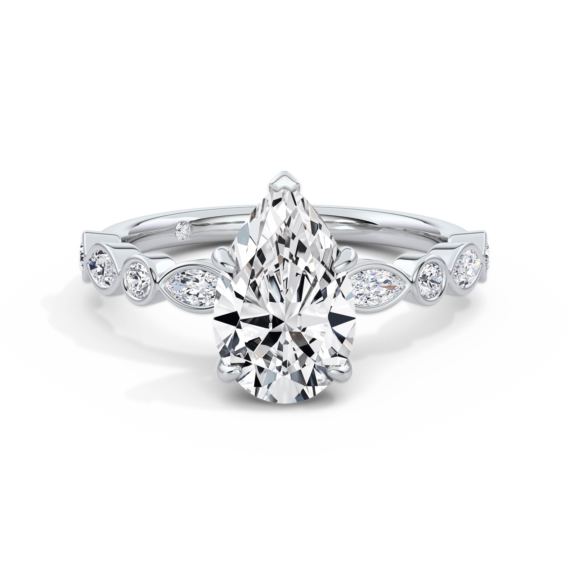 Sonia Platinum Pear Diamond Band