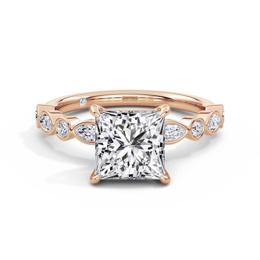 Sonia 18k Rose Gold Princess Diamond Band