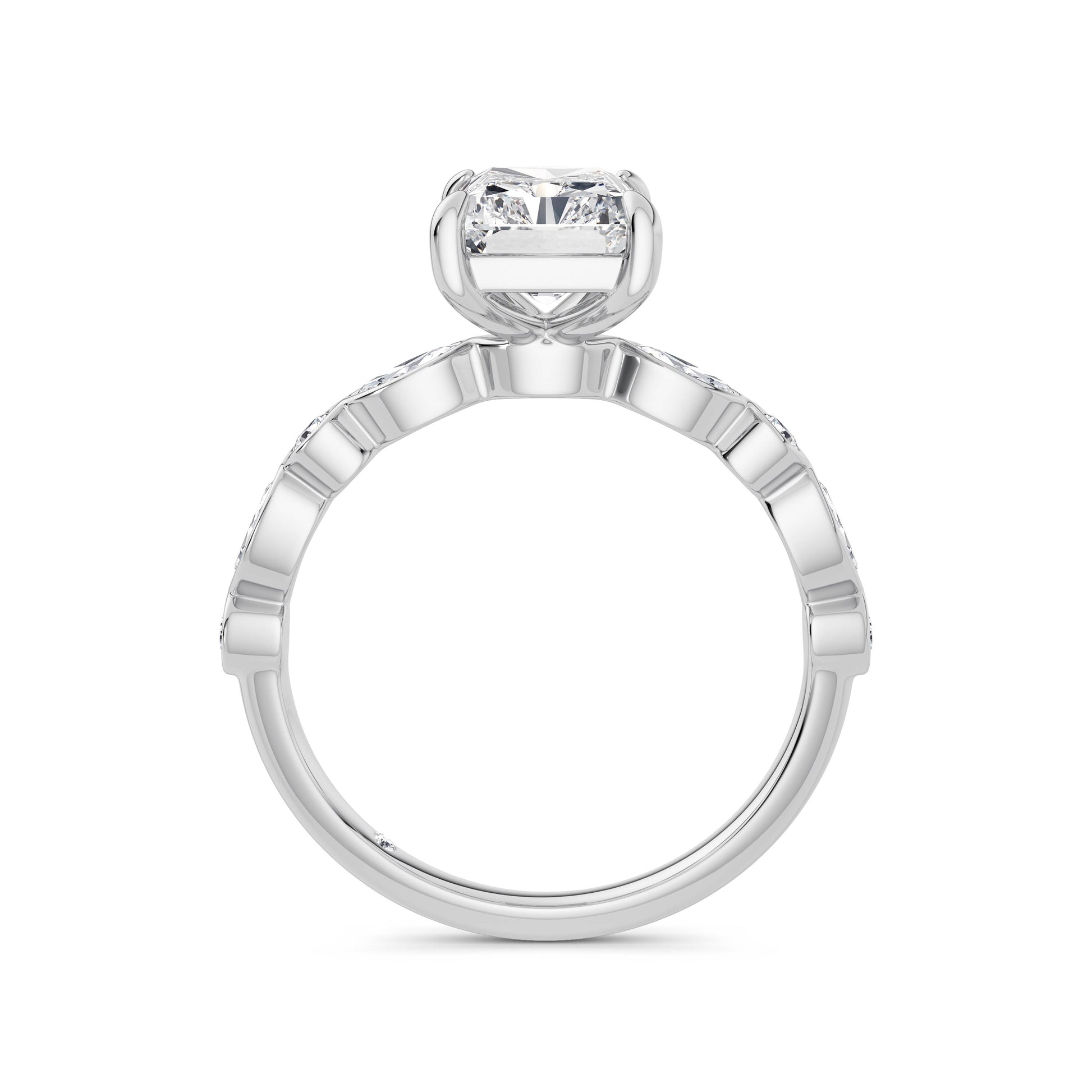 Sonia 18k White Gold Radiant Diamond Band