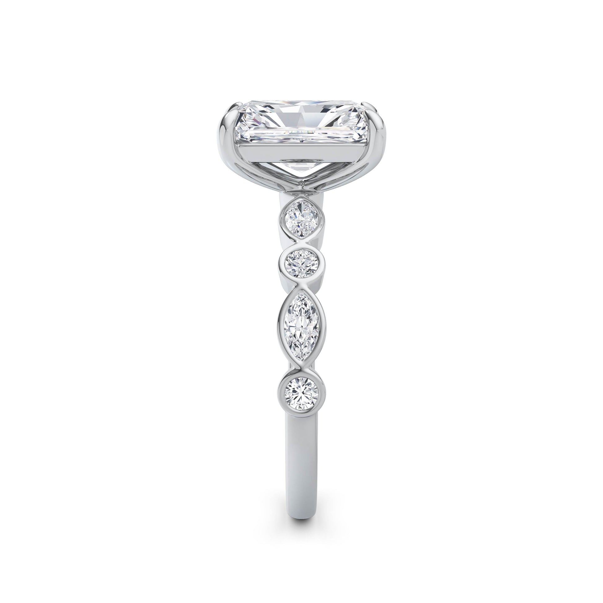 Sonia 18k White Gold Radiant Diamond Band