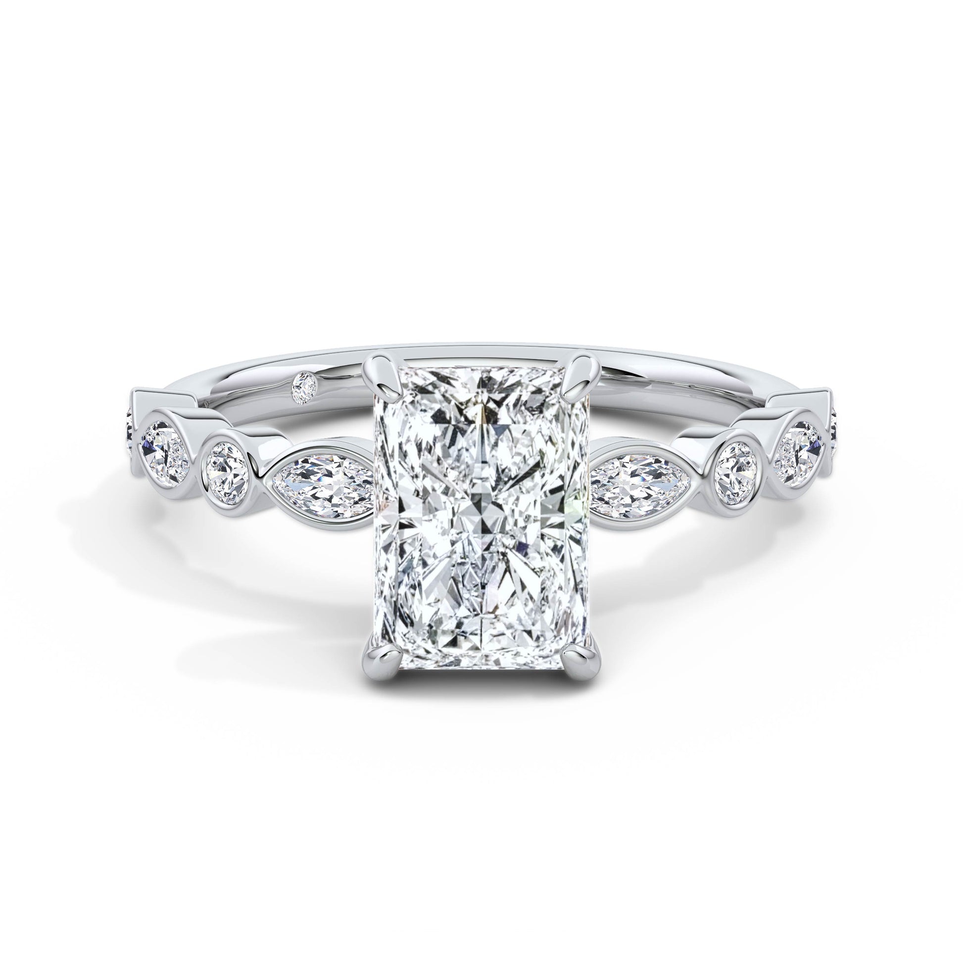 Sonia 18k White Gold Radiant Diamond Band