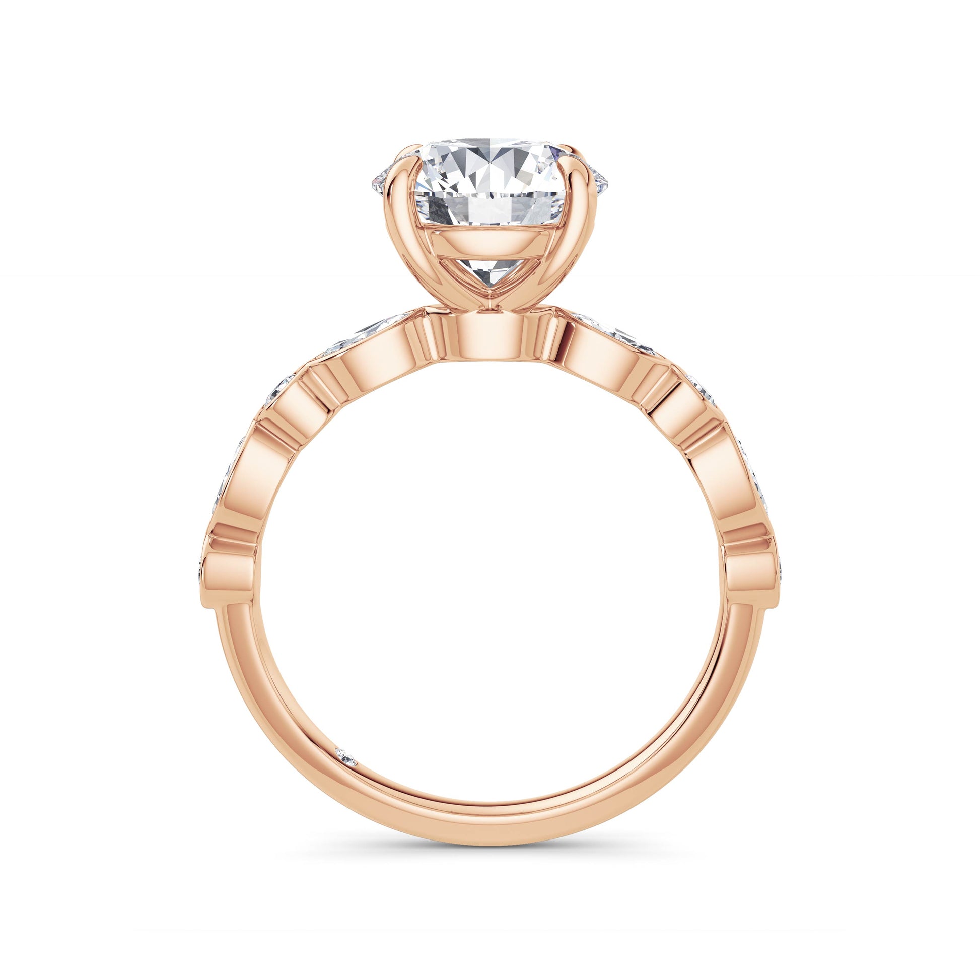 Sonia 18k Rose Gold Round Diamond Band