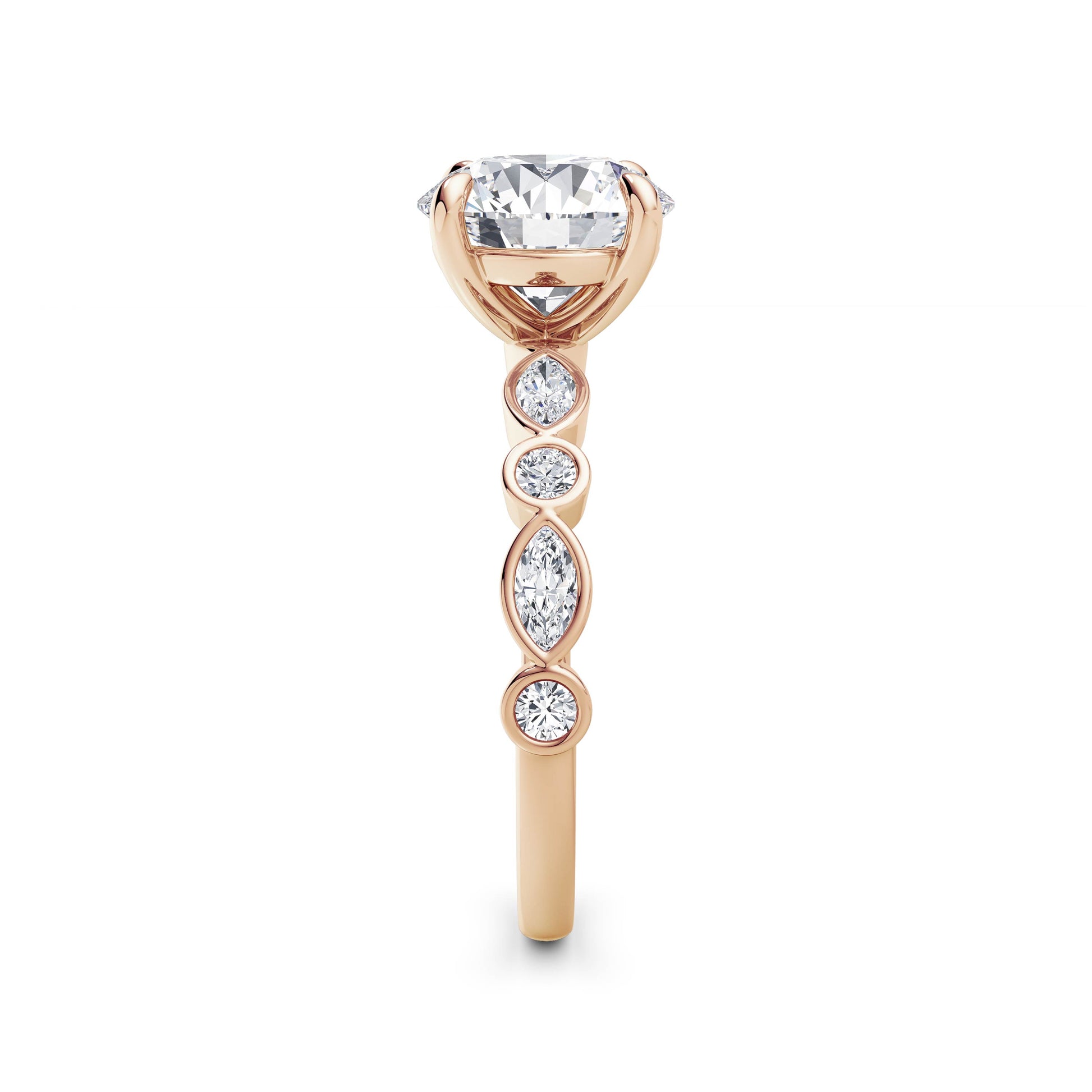 Sonia 18k Rose Gold Round Diamond Band