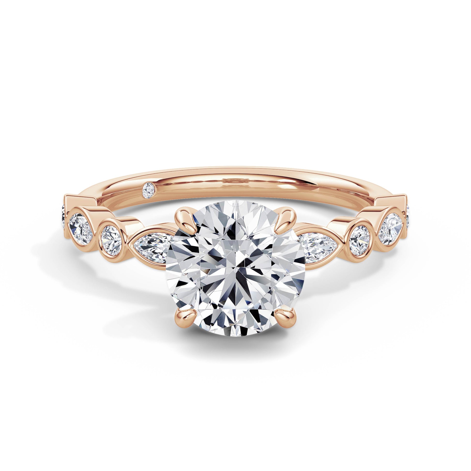 Sonia 18k Rose Gold Round Diamond Band