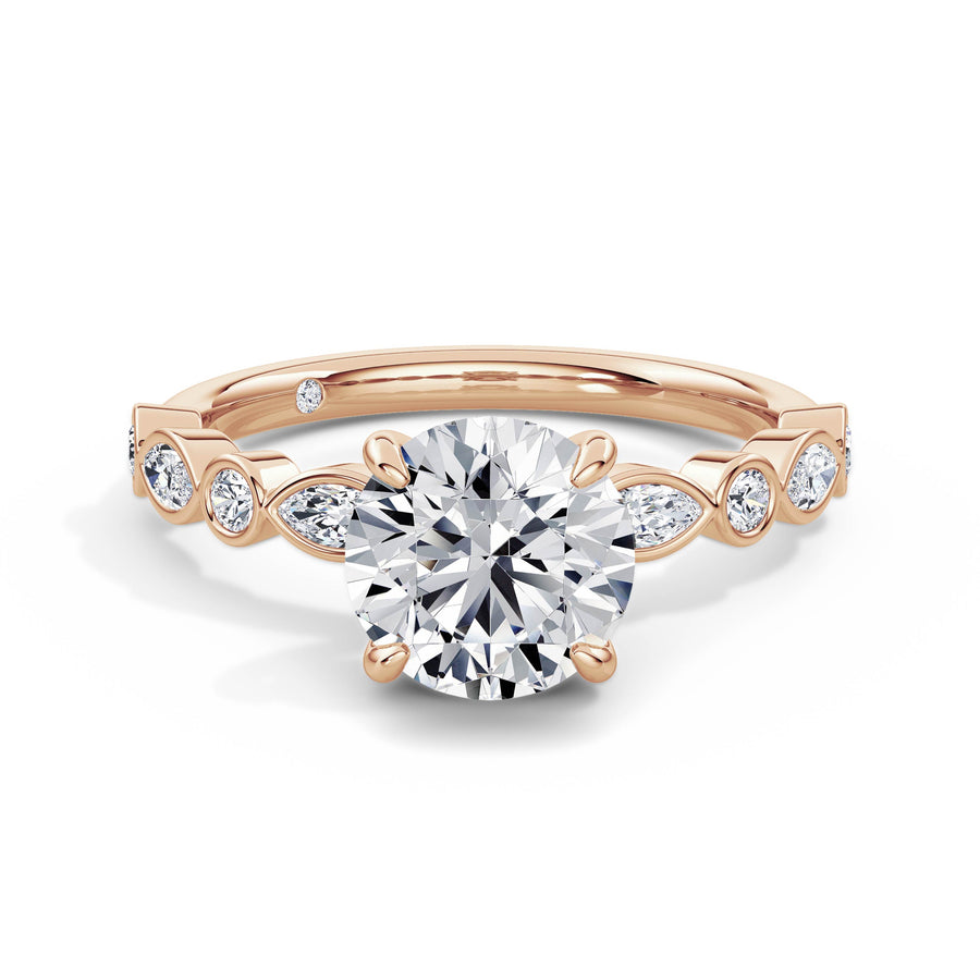 Sonia 18k Rose Gold Round Diamond Band