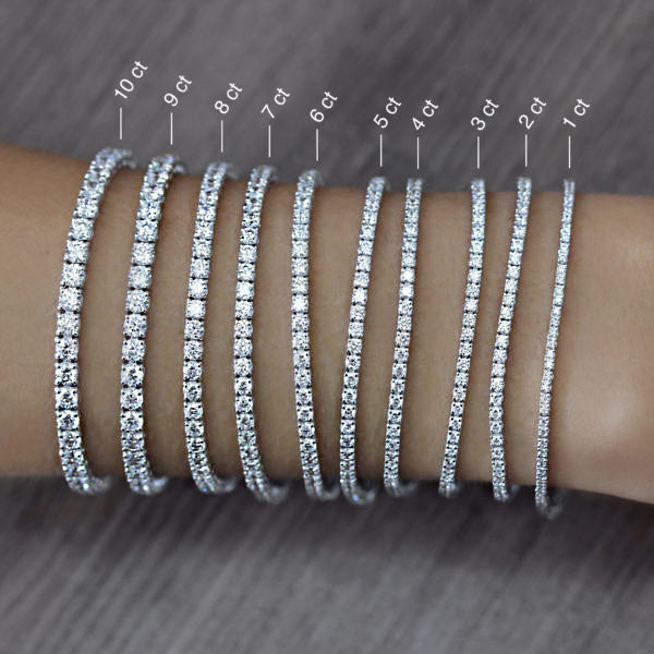 7ct Lab-Grown Diamond Tennis Bracelet White Gold