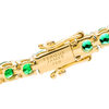 5CT COLOMBIAN EMERALD TENNIS BRACELET YELLOW GOLD