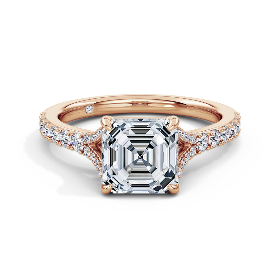 Teresa 18k Rose Gold Asscher Diamond Band