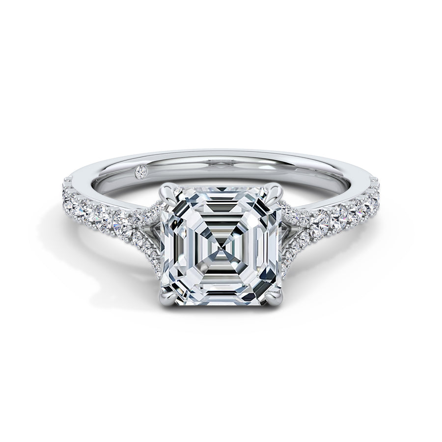 Teresa 18k White Gold Asscher Diamond Band