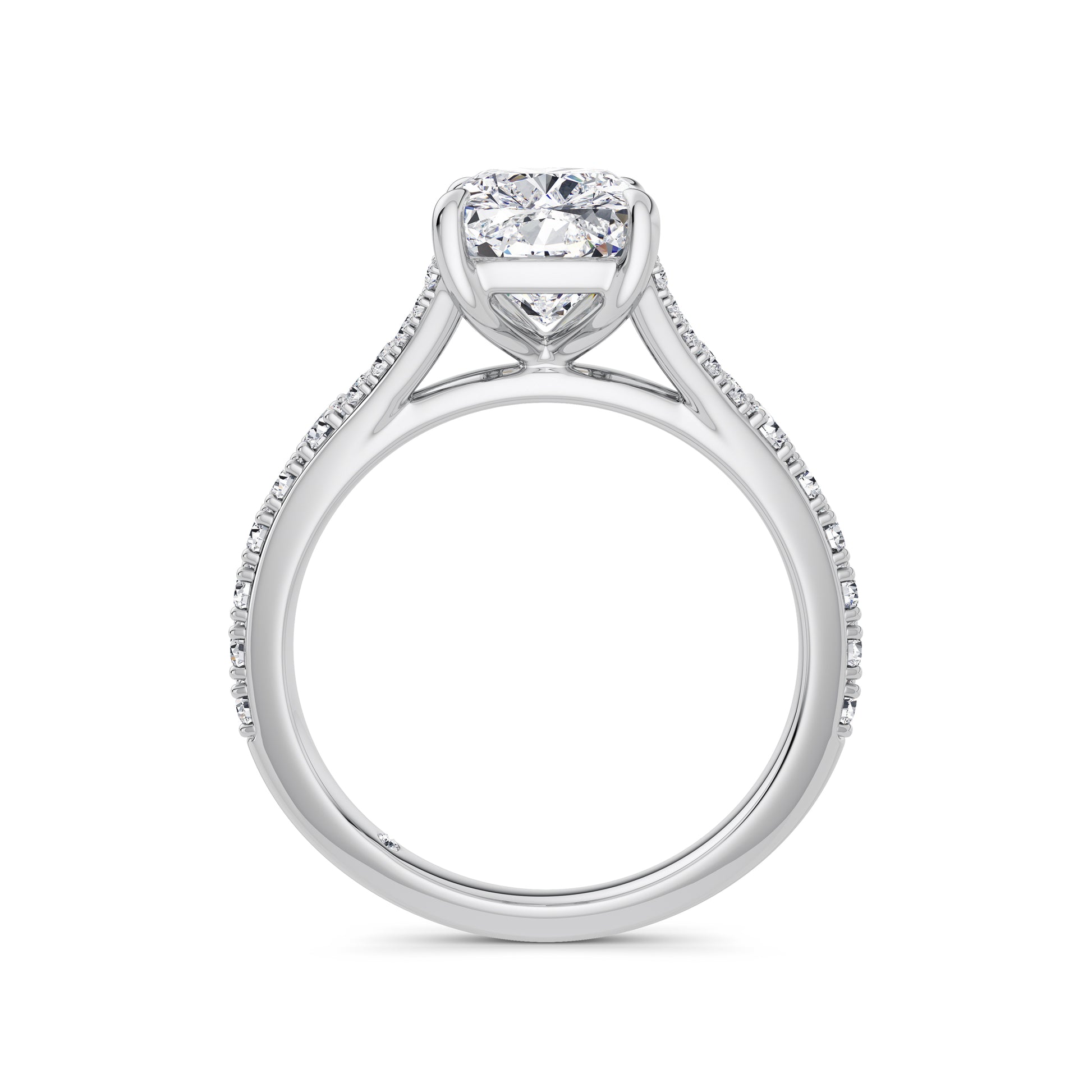 Teresa Platinum Elongated Cushion Diamond Band