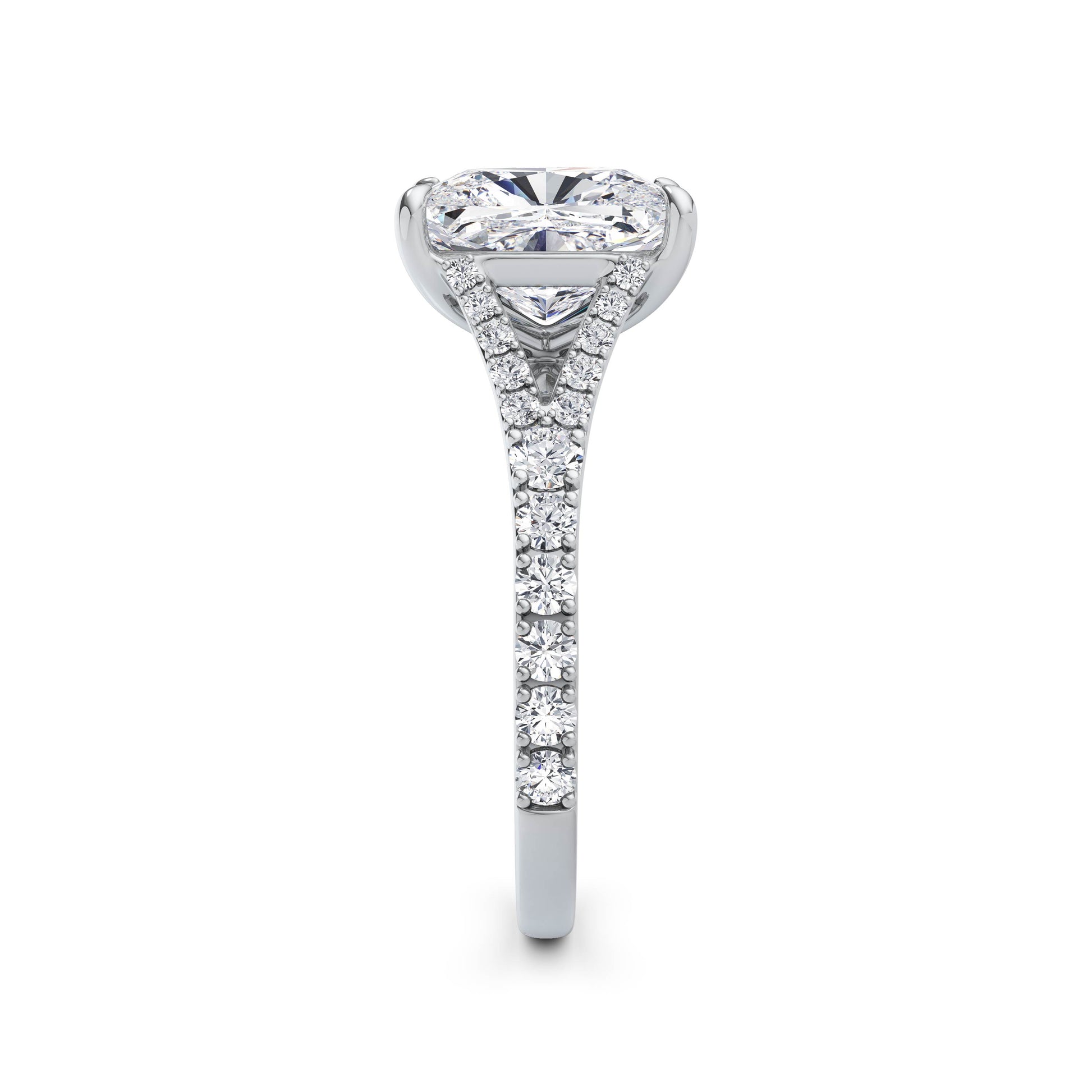 Teresa Platinum Elongated Cushion Diamond Band