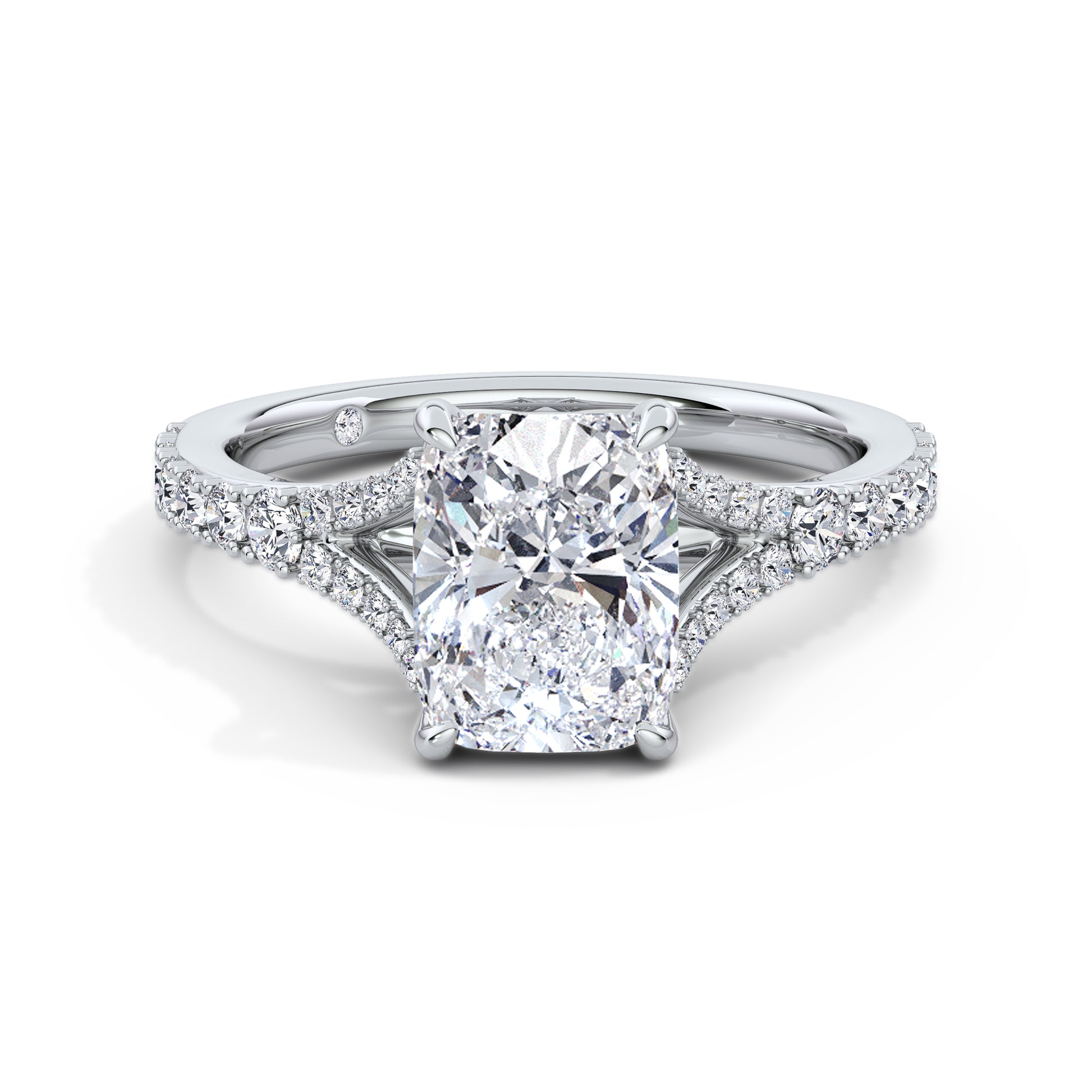 Teresa Platinum Elongated Cushion Diamond Band