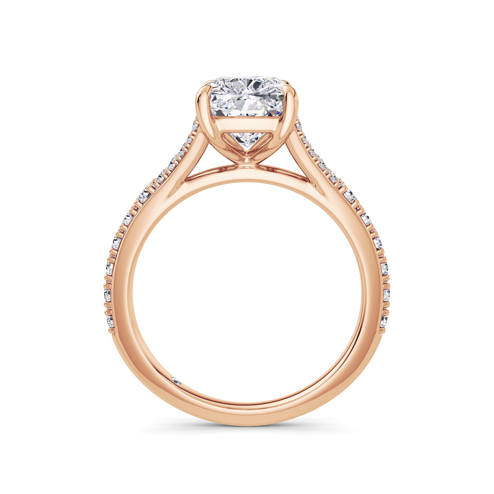 Teresa 18k Rose Gold Elongated Cushion Diamond Band