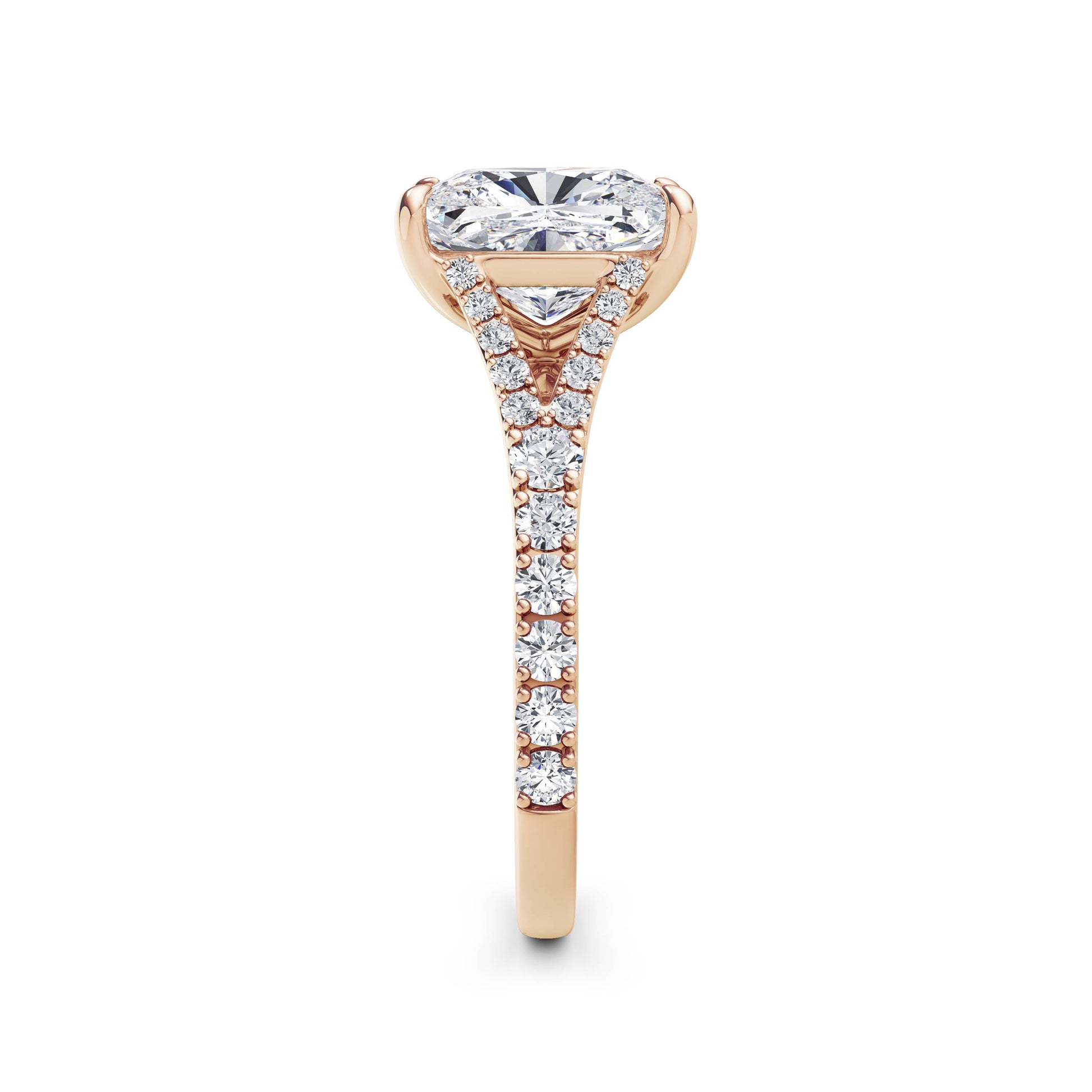 Teresa 18k Rose Gold Elongated Cushion Diamond Band