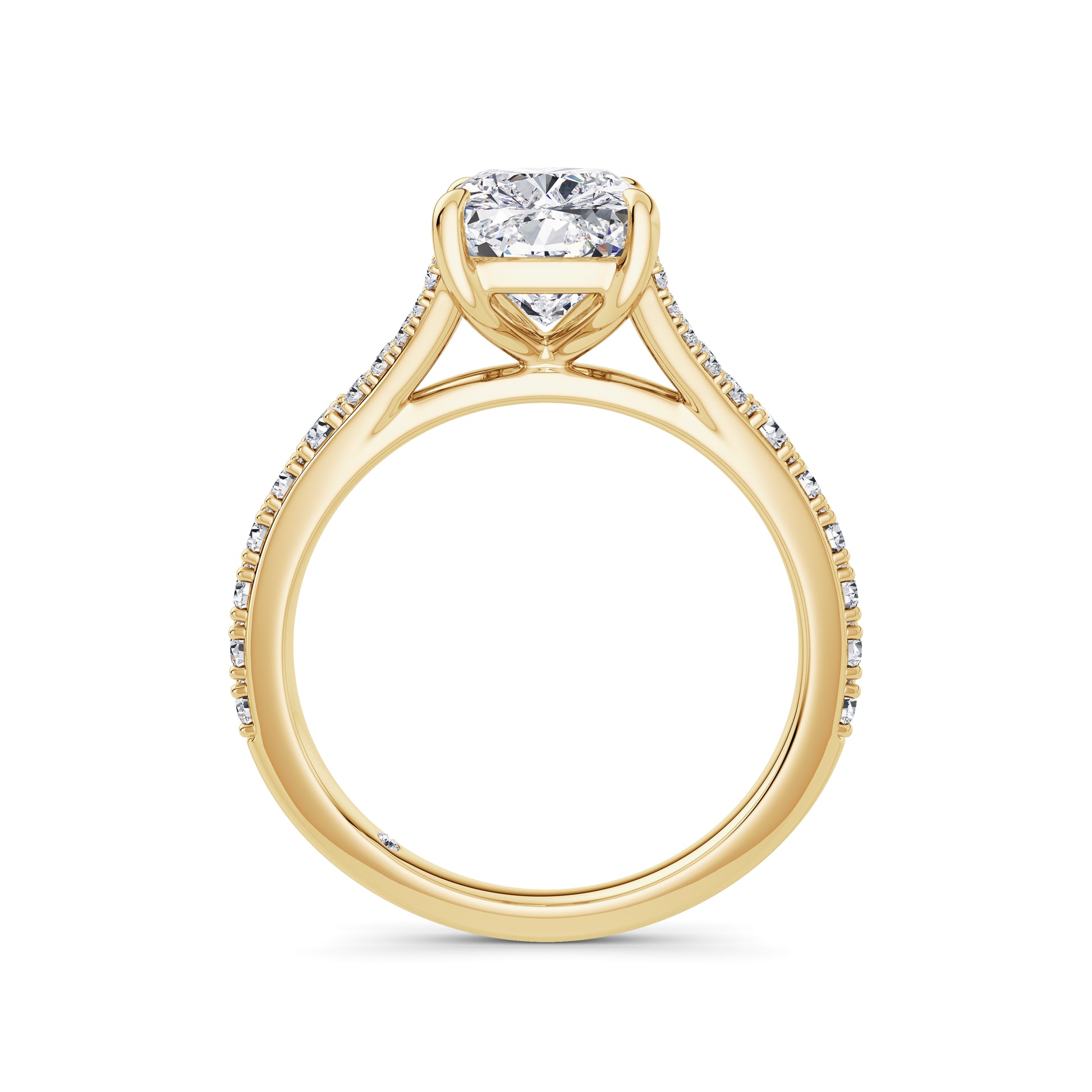 Teresa 18k Yellow Gold Elongated Cushion Diamond Band