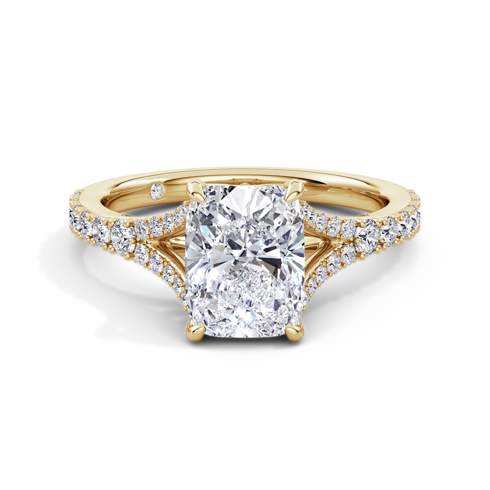 Teresa 18k Yellow Gold Elongated Cushion Diamond Band
